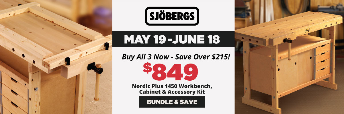 Save Over $215 - Sjöbergs Nordic 1450 Workbench with Storage Cabinet and Accessory Kit